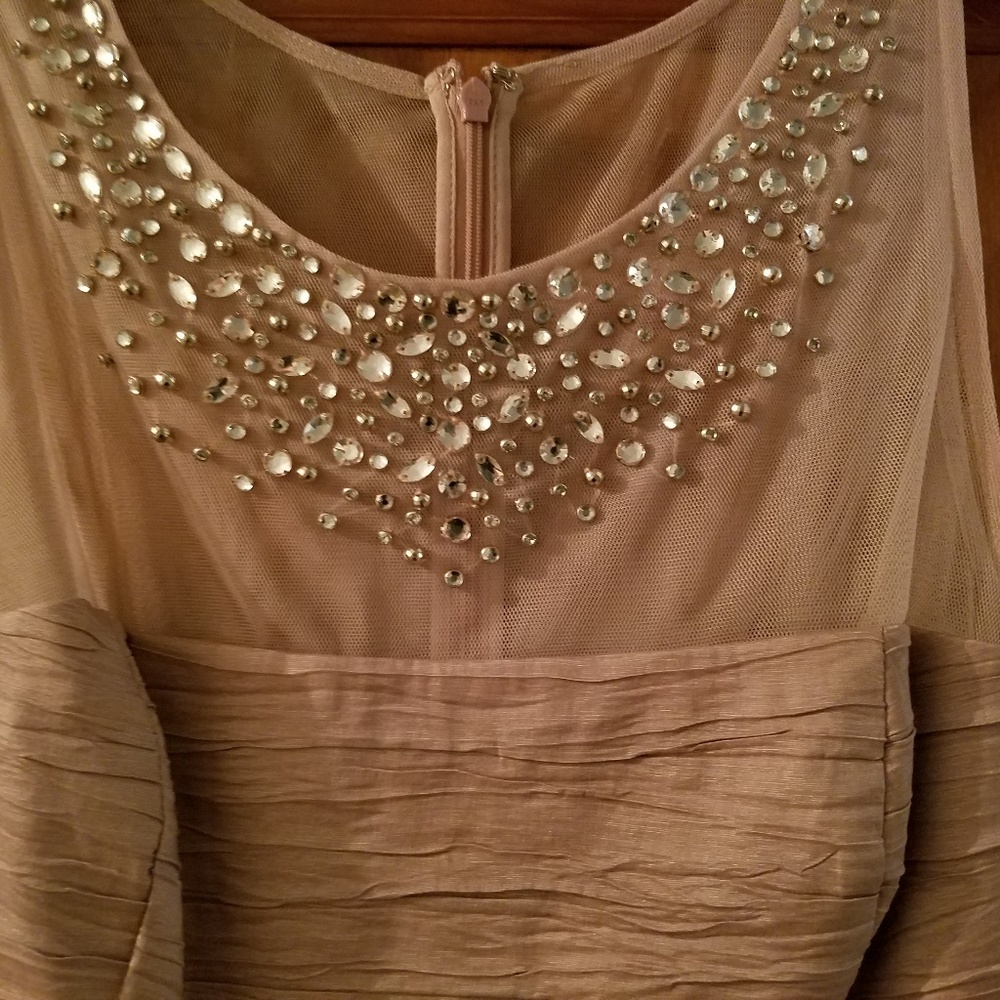 ELIZA J DUSTY ROSE BEADED COCKTAIL DRESS